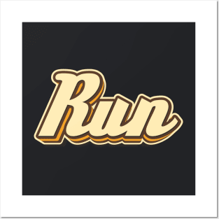 Run typography Posters and Art